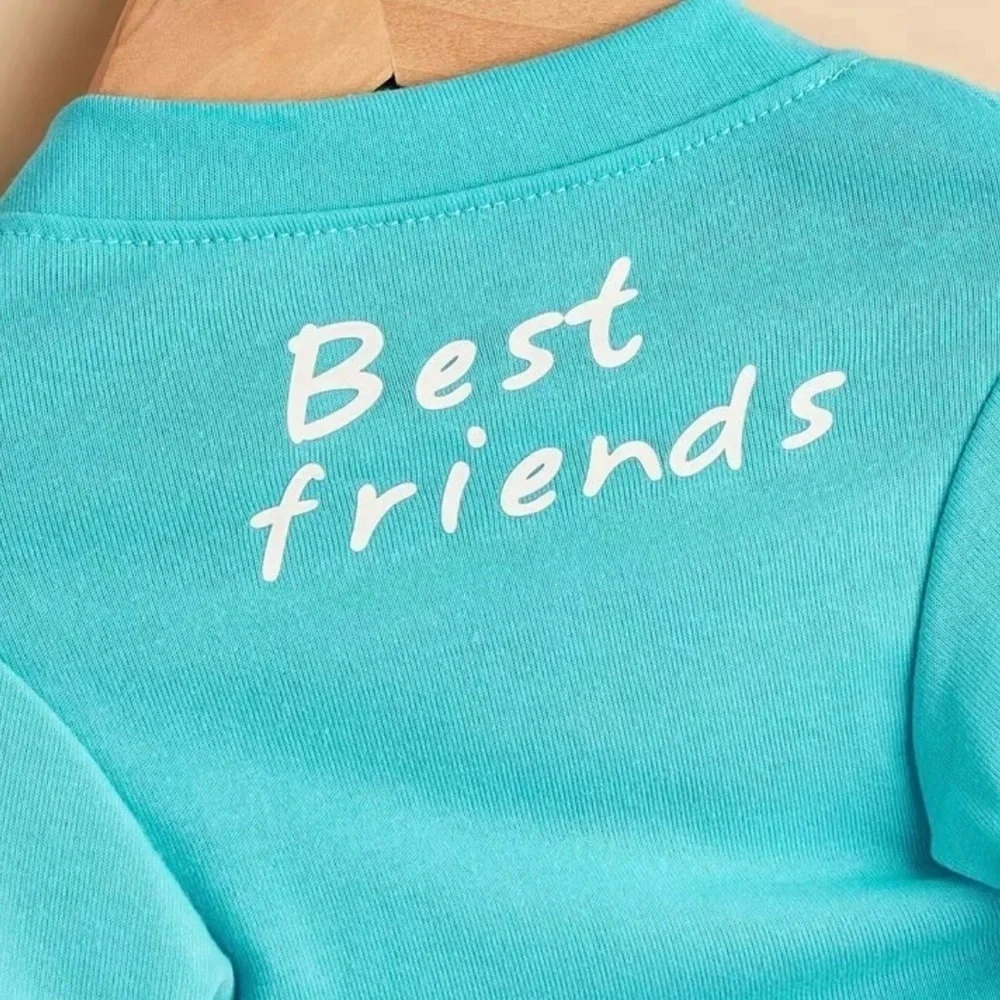 Small Dog Or Cat Pet Tee T-Shirt Best Friends Aqua Blue Clothing